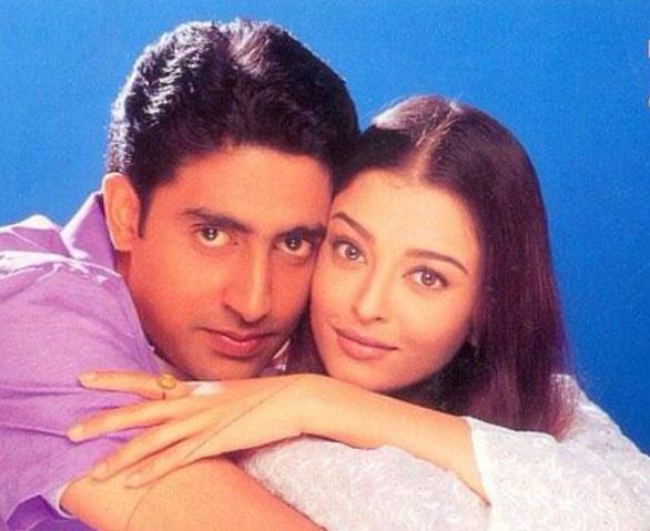 Abhishek Bachchan and wife Aishwarya Rai Bachchan. The duo has shared screen space together in eight films. They first appeared in 2000's Dhai Akshar Prem Ke, followed by Kuch Naa Kaho, Bunty Aur Babli (Kajra Re song), Umrao Jaan, Dhoom 2, Sarkar Raj, Guru and Raavan.