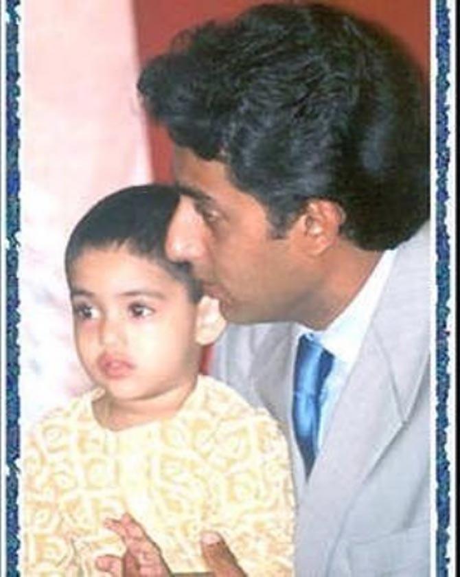 And that's Navya Naveli Nanda's younger brother Agastya Nanda. Abhishek Bachchan shared this throwback picture on Agastya's birthday and posted this lovely message: 'Do mamu a favour, please... Go back to this size. You're becoming way too tall and are soon going to become the tallest in the family ( a title I hold very dear). Have a great day young man. 17 yrs old! Wow, how time has flown. Love you. [sic]'