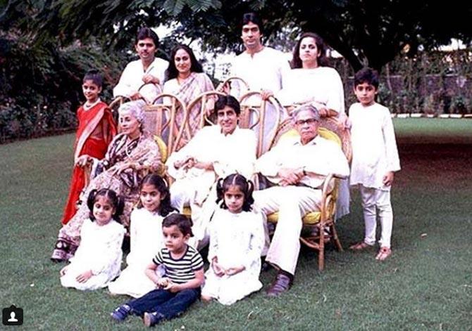 This one was clicked after Amitabh Bachchan came home from hospital post his Coolie accident. The entire Bachchan family in one picture!