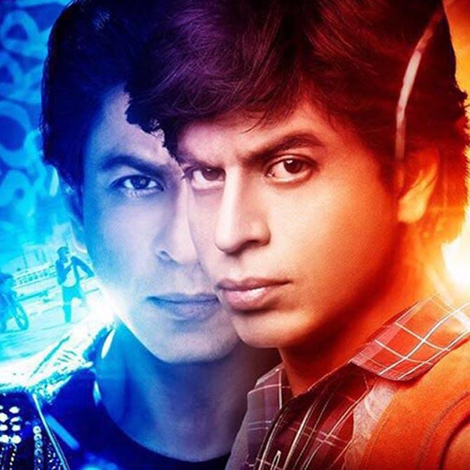 Obsessed fan: After a considerable gap, the real Shah Rukh Khan got back with a fabulous combination of two roles, one playing a young, ebullient fan reminiscent of his vulnerable younger days and the other playing the superstar that he is today, with the charisma and power of his personality all intact. Gaurav Chandna (Shah Rukh Khan) is a Delhi boy, who runs a cyber cafe in the city, has grown up watching superstar Aryan Khan's (SRK) films and considers himself his biggest fan. It is all good till Gaurav decides to take his obsession a little too far and aspires to meet his idol. His passion takes an ugly turn when he encounters the man he revered in a not-so-flattering circumstance. Right from the beginning of this thriller, which undoubtedly boasts of one, oops, two of his best performances, it is evident why Shah Rukh Khan is needed for a film of this sort, and why only someone in his position and with his caliber could do it too.