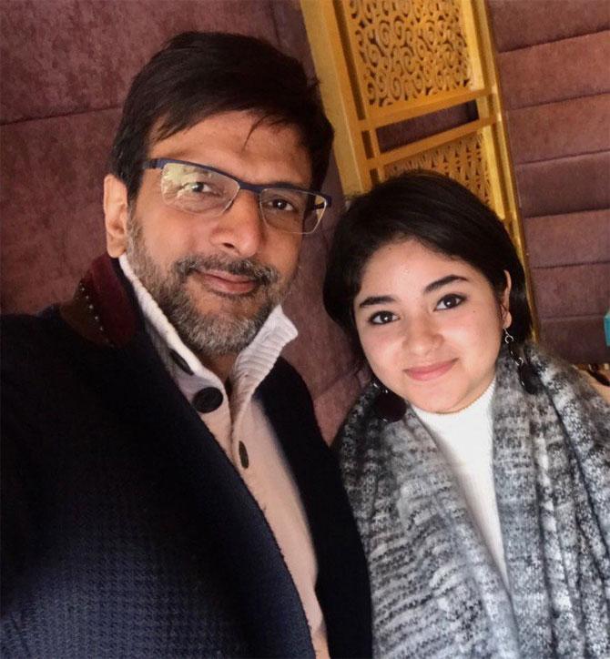Jaaved Jaaferi with Secret Superstar actress Zaira Wasim. Jaaved Jaaferi with Secret Superstar actress Zaira Wasim.