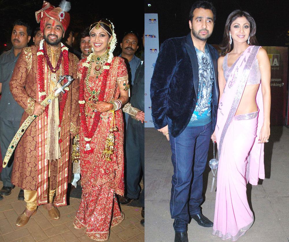Shilpa Shetty: The ravishing actress married British-Indian businessman Raj Kundra in 2009. A college dropout, Kundra's company is into multiple ventures ranging from mining to real estate. This is Kundra's second marriage.