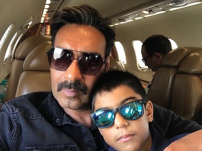 Pictured: Ajay Devgn with his son Yug. The little one often accompanies his daddy dearest on shoots. Kajol had once stated that her son, who turned 9 in September, 2019, is her priority, which is the reason why her work has recently taken a backseat