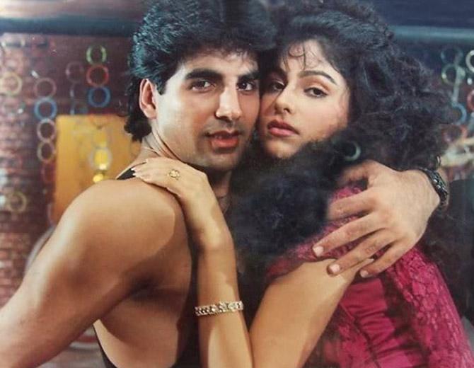 Ayesha Jhulka said she has survived in the entertainment industry on her own terms and conditions, and never struggled because of work. Pictured: Ayesha Jhulka with Akshay Kumar. The two have worked together in the hit film 'Khiladi' (1992)