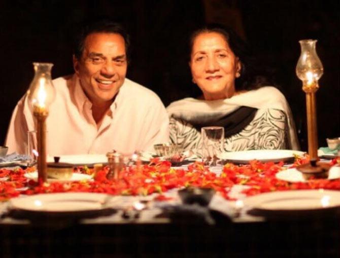 Bobby Deol shared this adorable picture of his parents Dharmendra and Parkash Kaur having dinner on Valentine's Day. He captioned it 'My forever valentines #happyvalentinesday (sic)'
