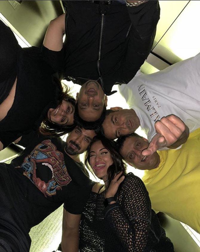 Bobby Deol, who made his comeback in 2018 with Race 3, shared this picture of himself with Saqib Saleem, Sonakshi Sinha and other crew members. He captioned it, 'Fun times!! #Race3'