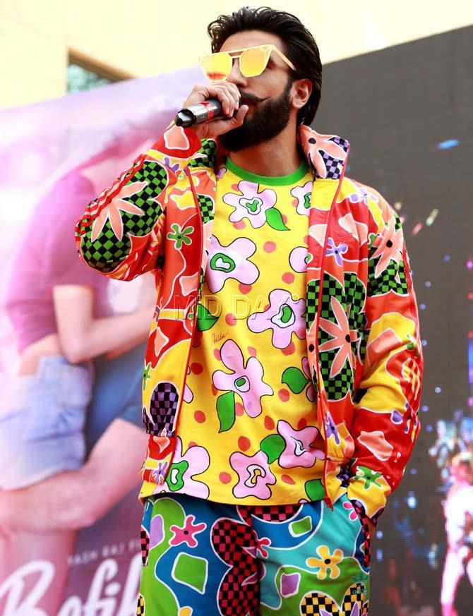 Ranveer Singh was promoting his film and decided to wear multi-coloured, multi-patterned, night suit!