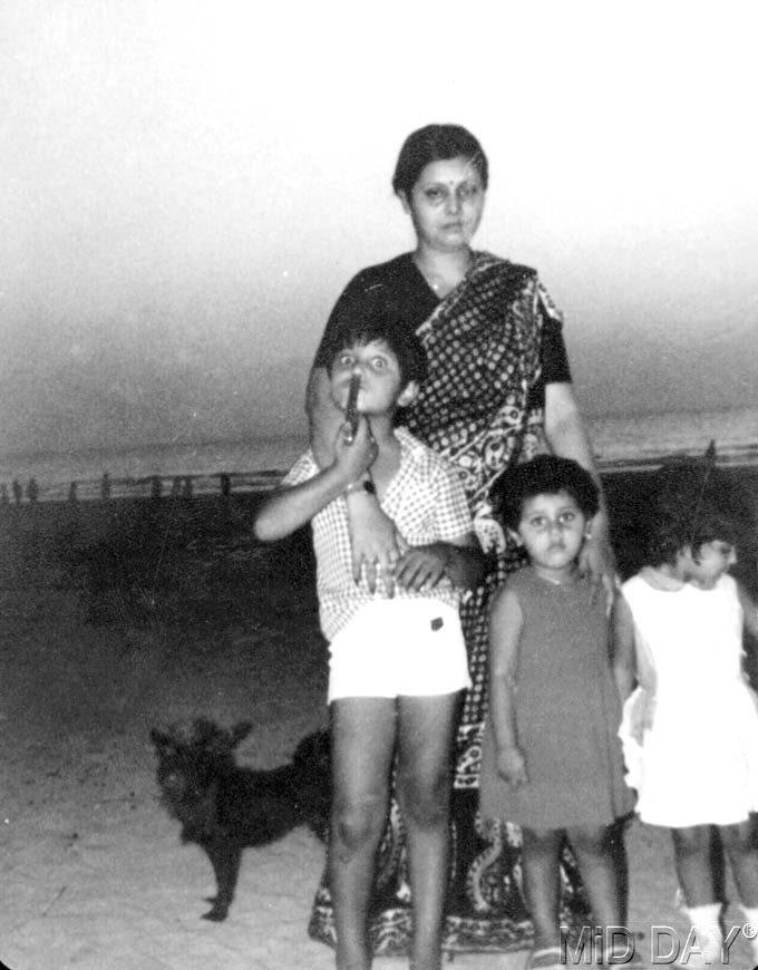 Rani Mukerji studied at Maneckji Cooper High School in Juhu and graduated with a degree in Home Science from SNDT Women's University.
Pictured: A young Rani Mukerji (C) with mother Krishna Mukherjee and older brother Raja