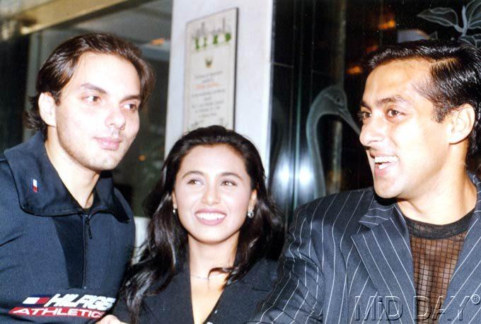 Rani Mukerji with the Khan brothers - Sohail and Salman.