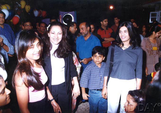Rani Mukerji (extreme left) at a function. She made her big screen debut in 1996 with the Bengali film Biyer Phool.