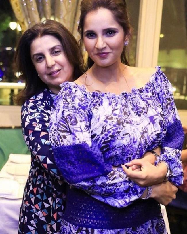 Farah Khan said that her father, film producer Kamran Khan, died penniless after his movies flopped at the box-office, which is why she feels responsible as a filmmaker that everyone who involved in the filmmaking business should make money when a film is released. In picture: Farah Khan with her best friend Indian tennis ace Sania Mirza.