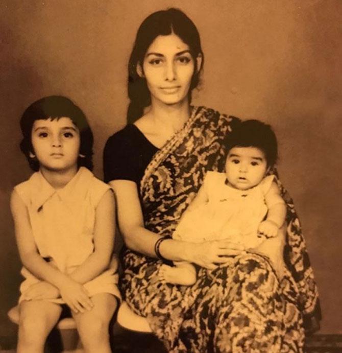 Farha Naaz with her mother Rizwana Hashmi and younger sister Tabu in a picture from her childhood days.