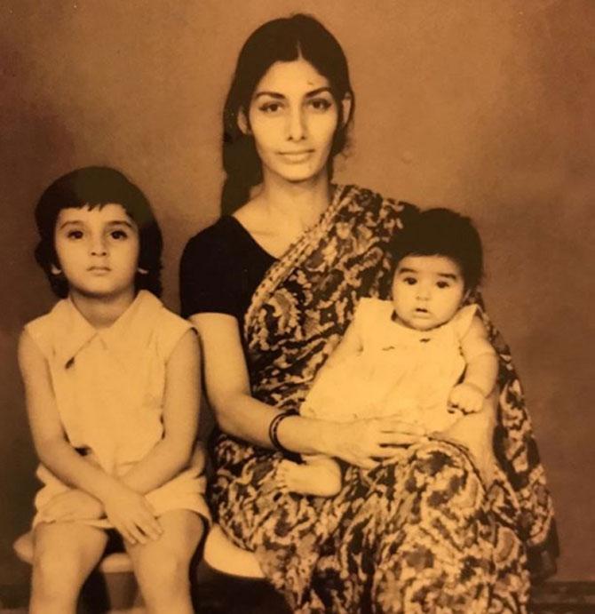 Farha Naaz with her mother Rizwana Hashmi and younger sister Tabu in a picture from her childhood days. Farha Naaz with her mother Rizwana Hashmi and younger sister Tabu in a picture from her childhood days.
