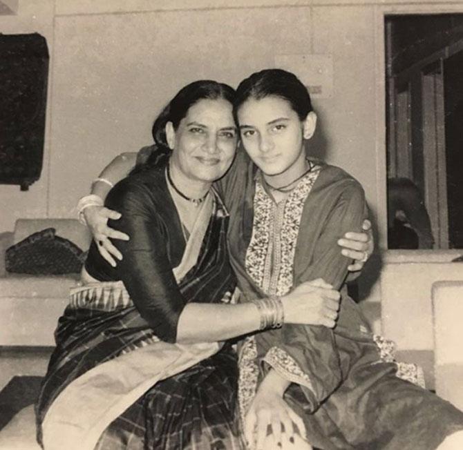 Farha Naaz with her mother Rizwana Hashmi in a photo from her teenage days.