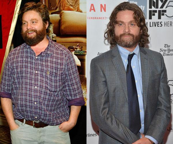 In Hollywood... Zach Galifianakis: American stand-up comedian and Hollywood actor, Zach Galifianakis, of The Hangover trilogy fame, has lost about 22 kilos recently. He stunned everybody with his look at a screening of his film Birdman Or The Unexpected Virtue of Ignorance at the New York Film Festival. Pic/AFP