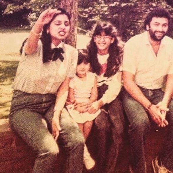 Ranbir Kapoor suffers from Nasal Deviated Septum, which is why the actor eats and talks very fast.
In picture: Neetu Kapoor with Rishi Kapoor and daughter Riddhima Kapoor (second from left).