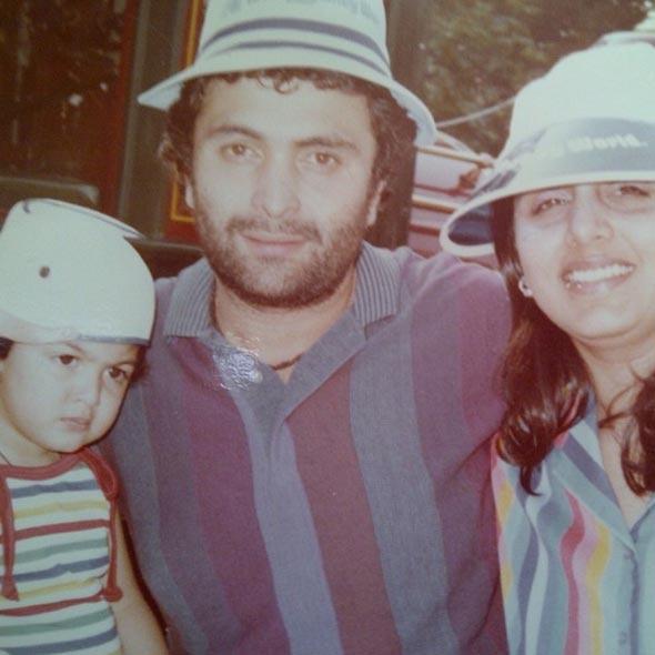 Ranbir Kapoor also wishes to become a football coach after he retires.
In picture: Riddhima Kapoor with father Rishi Kapoor and mother Neetu Kapoor.