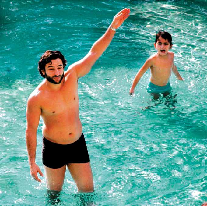 That's little Ibrahim Ali Khan having a fun time with his father Saif. He is all grown up now and looks just like the younger version of Saif in his pictures! The Pataudi family welcomed the little one Jehangir Ali Khan in February 2022, and Kareena Kapoor can't stop posting adorable pictures on social media