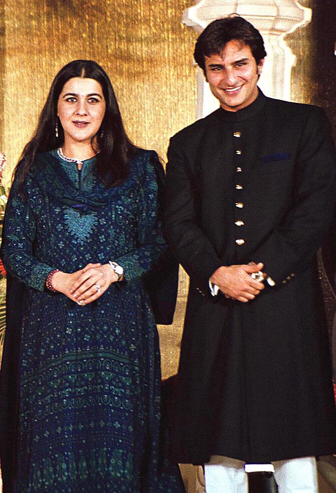 Saif Ali Khan and Amrita Singh: In 1991, Saif Ali Khan made headlines when he married Amrita Singh, who is twelve years his senior, against his parents' wishes. The relationship ended after 13 years as Saif started making news more for his link-ups than his movies. In the end, Saif finalised the divorce with reported hefty alimony and went on to date Rosa Catalona till he finally found love in Kareena Kapoor.