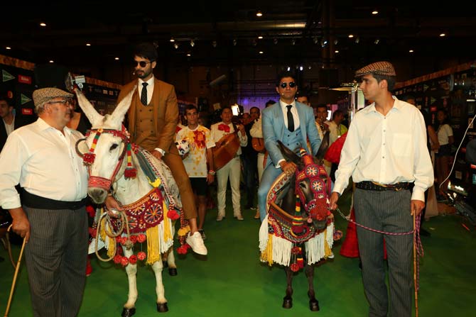 IIFA co-hosts Shahid Kapoor and Farhan Akhtar made their entry on donkeys!