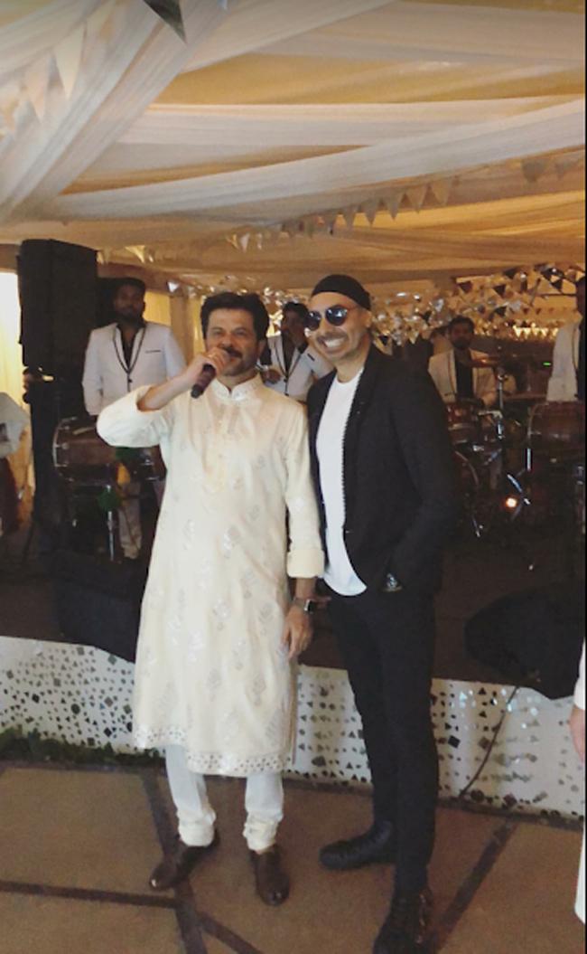 Anil Kapoor and Sukhbir at the sangeet ceremony of Sonam Kapoor and Anand Ahuja.