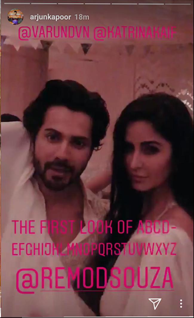 Arjun Kapoor shared this picture on Instagram of Varun Dhawan and Katrina Kaif posing for a picture. We liked the caption! LOL!
