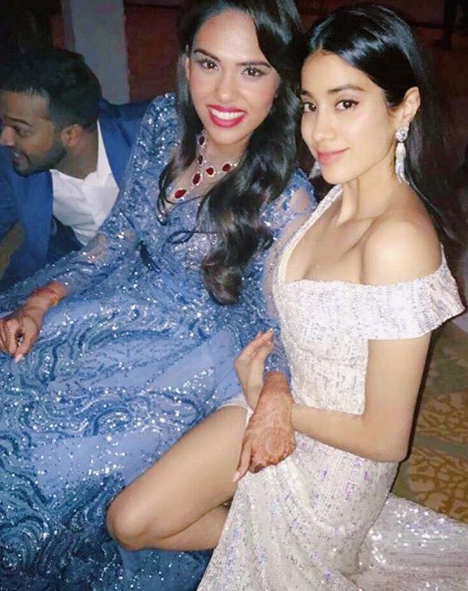 You would be amazed to know how Janhvi Kapoor's 'auditions' for the film were. Karan Johar had visited Sridevi's home, when the actress was having a conversation with the filmmaker about Alia Bhatt, Varun Dhawan and Sidharth Malhotra. Pictured: Janhvi Kapoor with the bride at the wedding. She captioned the pic, 'Prettiest bride.'