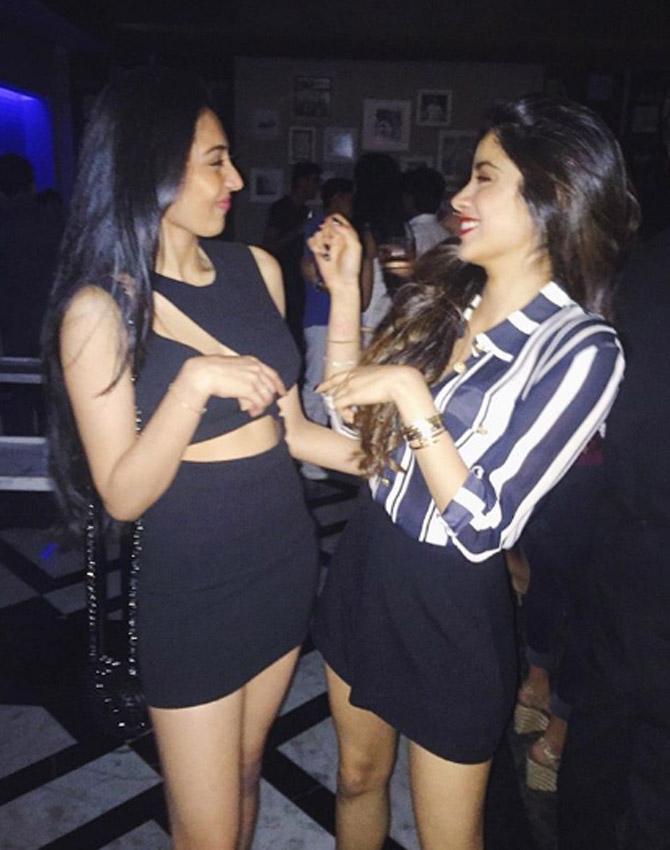 Janhvi Kapoor shared this picture with her friend from a party.