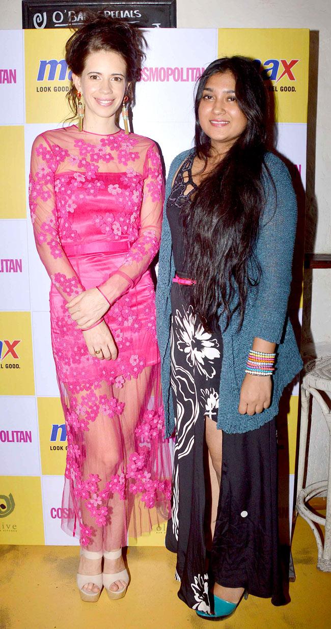 Kalki Koechlin poses with a guest at the event