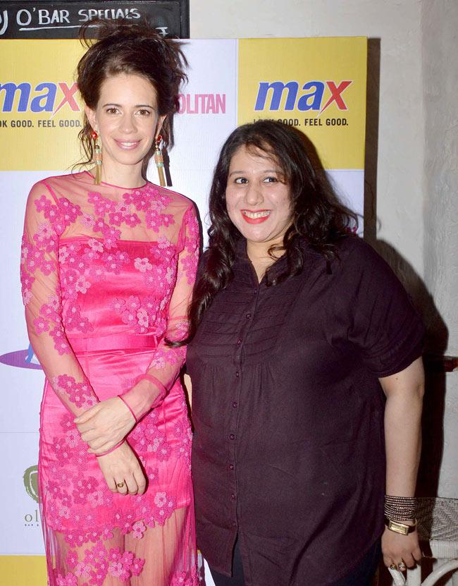 Kalki Koechlin poses with a guest at the event