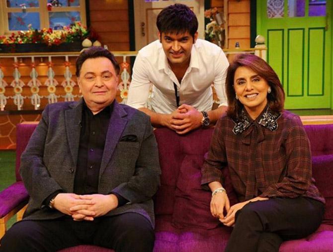 Kapil Sharma with one of Bollywood's most loved couples - late actor Rishi Kapoor and Neetu Kapoor. He captioned the picture, 'The most beautiful n romantic couple on n off screen I hv ever seen. #RishiKapoor Sir n Neetu Kapoor ji. [sic]'