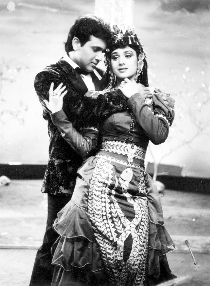 Meenakshi Seshadri and Govinda in a still from one of their films. The duo has worked together in films like 'Awaargi', 'Gharana' and 'Aadmi Khilona Hai'.