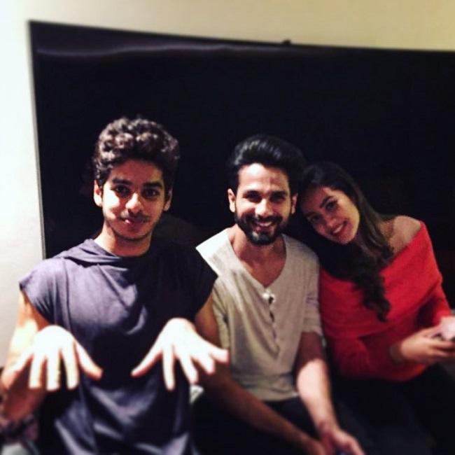 Mira Rajput with husband Shahid Kapoor and brother-in-law Ishaan Khatter during an outing. Ishaan made his big screen debut with Majid Majidi's directorial Beyond The Clouds and made his Bollywood entry opposite Janhvi Kapoor, in Dhadak in 2018