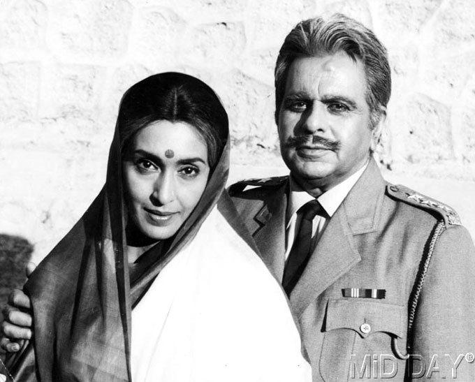 Nutan acted opposite Dilip Kumar for the first time in the 1986 blockbuster Karma.