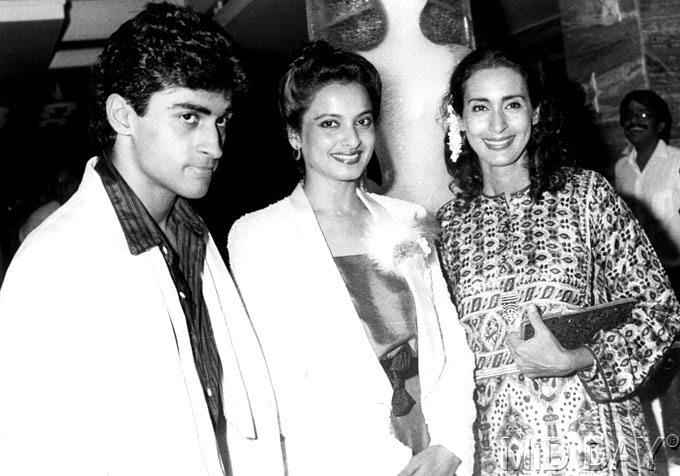 Nutan died young at 54 after suffering from breast cancer. Pictured: Nutan with son Mohnish Behl and veteran actress Rekha.