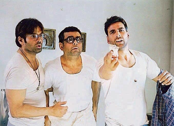 Hera Pheri: What does one say about Rawal's performance in the film apart from the fact that he stole the show with his antics! His lumbering spectacles and Maharashtrian style dressing sense played a big part in making his act a laugh-riot.