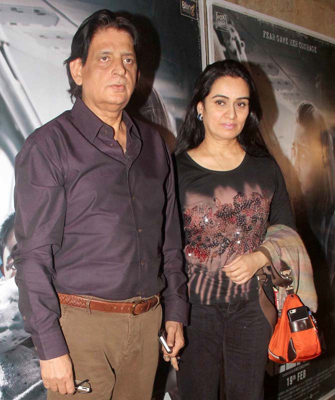 Pradeep Sharma with wife Padmini Kolhapure Pradeep Sharma with wife Padmini Kolhapure