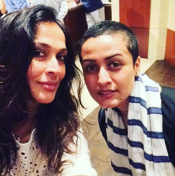 But before entering Bollywood, Namrata Shirodkar worked as a model and was crowned Miss India in 1993. In picture: Namrata's candid photo with a friend.