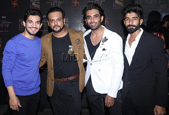 Arjun Bijlani, Rahul Kumar Tewary and Rohit Khurana at the launch bash for `Porus` in Mumbai Arjun Bijlani, Rahul Kumar Tewary and Rohit Khurana at the launch bash for `Porus` in Mumbai