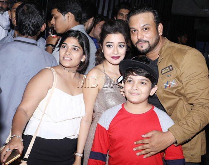 Krish Chauhan, Rahul Kumar Tewary and Tinaa Dattaa at the launch bash for 'Porus' in Mumbai