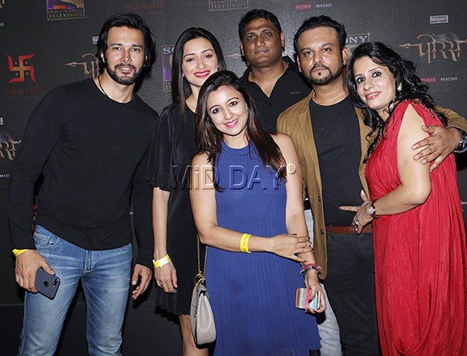 Rahul Kumar Tewary, Rajniesh Duggall, Pallavee Duggall and Gauri Pradhan at the launch bash for 'Porus' in Mumbai