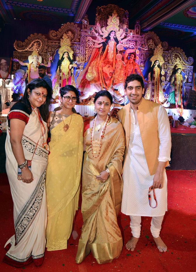 (Second from left) Kiran Rao, Sharbani Mukherjee and Ayan Mukherji