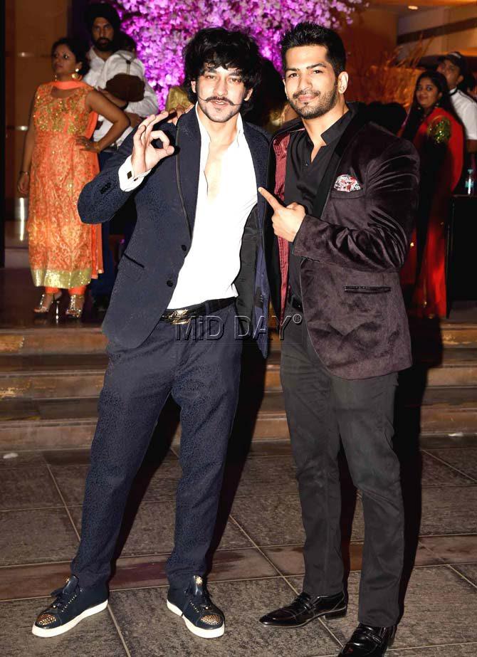 Rishabh Sinha and Upen Patel at Kishwer Merchantt and Suyyash Rai's wedding reception