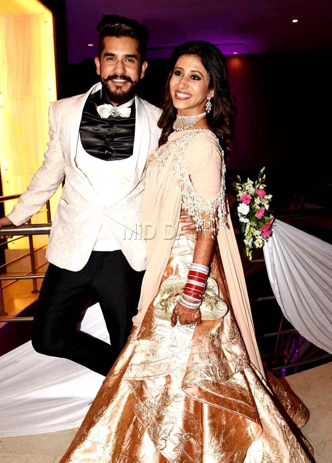 Suyyash Rai and Kishwer Merchantt at their wedding reception in Mumbai. All pictures/Yogen Shah