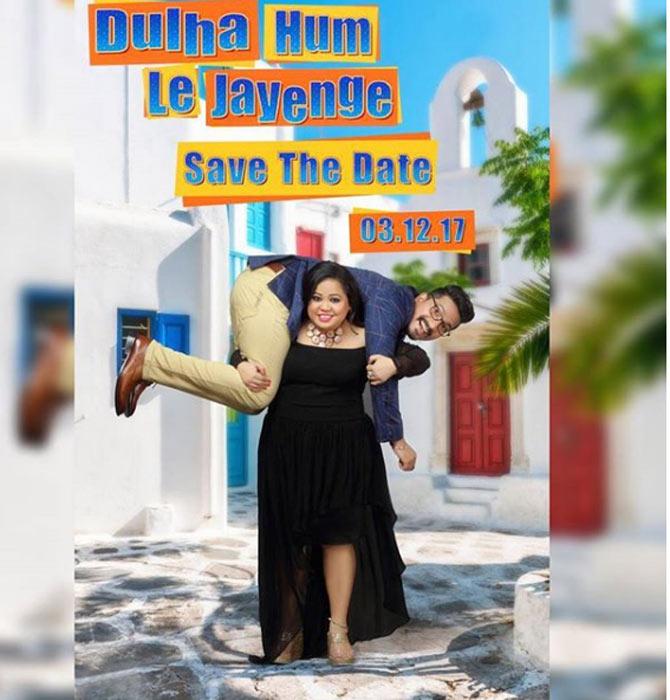 Bharti Singh and Haarsh Limbachiyaa are one of the most adored couples in the television world. The couple met in 2009 on the sets of Comedy Circus, where Bharti was a contestant and Haarsh was its scriptwriter. In picture: Bharti had shared this picture of her carrying Haarsh with 'Dulha Hum Le Jaayenge' written on top. She captioned the image,  If I did anything right in my life, it was when I gave my heart to you  (All pictures/Bharti Singh's official Instagram account)