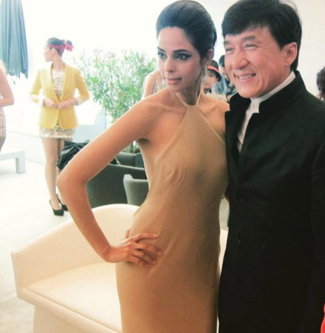 Mallika Sherawat and Jackie Chan. She had collaborated with legendary martial arts movie star Jackie Chan in the 2005 film The Myth.