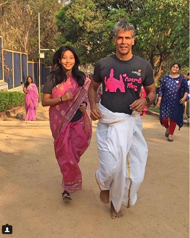 This is Milind Soman's second marriage after his separation from ex-wife Mylene Jamponai, a French actor.