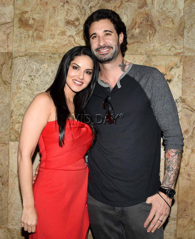 Sunny Leone with her husband Daniel Weber Sunny Leone with her husband Daniel Weber