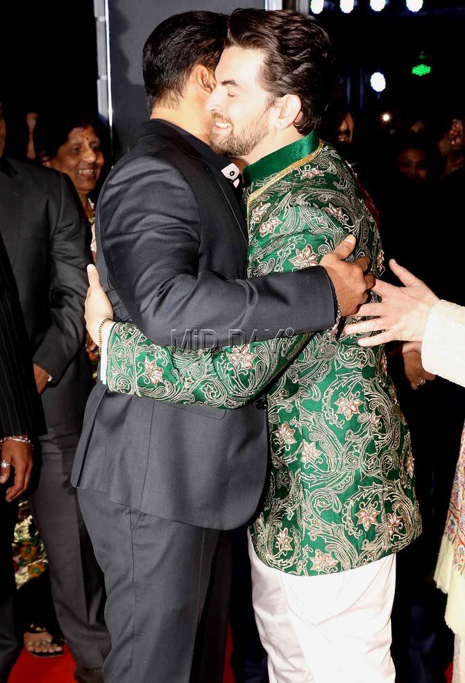 Salman Khan was one of many top Bollywood guests at Neil Nitin Mukesh and Rukmini Sahay's wedding reception