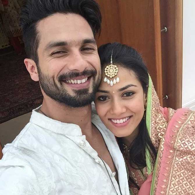 It's Shahid Kapoor and Mira Rajput's 7th wedding anniversary on July 7, 2022. The couple exchanged wedding vows in 2015 on this date. With a wide grin on his face, the newly-wed Shahid Kapoor shared this picture - his first selfie with his wife Mira Rajput. In the photo, posted just after the wedding ceremony, Mira is seen leaning on Shahid's shoulder as he hugs her